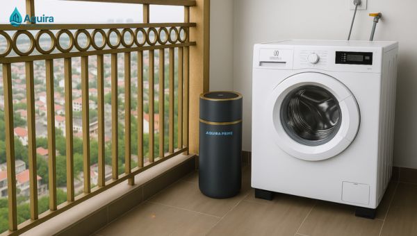 Lắp lọc tổng trước UF giúp loại bỏ cặn, kim loại, clo, giảm tải cho màng UF, tăng tuổi thọ và cho nước sạch toàn diện hơn, phù hợp nhà phố và chung cư.