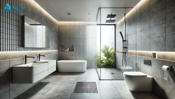 2 phòng tắm có thể sử dụng nước nhiều hơn, khả năng bị giảm áp lực khi sử dụng đồng thời, vì thế nên cân nhắc chọn công suất lọc tổng phù hợp