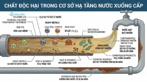 Minh họa các tạp chất độc hại mà thiết bị lọc Aquira có thể loại bỏ