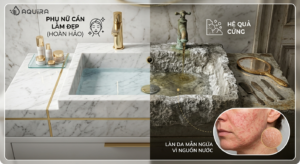Làn da bị mẩn ngứa và dị ứng do ảnh hưởng của nguồn nước sinh hoạt nhiễm bẩn.