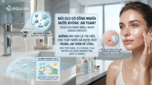Cân bằng giữa tiêu chuẩn an toàn vi sinh và thực tế Clo trong nước ảnh hưởng đến da.