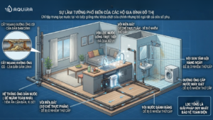 Máy lọc nước uống tại bếp chỉ giải quyết một điểm nhỏ, trong khi phần lớn nước sinh hoạt phục vụ tắm gội và giặt giũ vẫn chảy qua đường ống chung.
