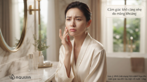 Trải nghiệm thực tế của hiện tượng **nước cứng và da** sau khi hoàn tất bước làm sạch hằng ngày tại **bước số 0 của skincare**.