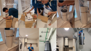 Kỹ thuật viên Aquira trong quá trình bàn giao